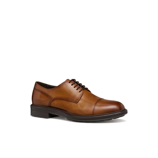 Walk Pleasure B Men's Cognac Leather Shoes Size 40 with Breathable and Super Cushioned Design for Uncompromising Comfort and Elegant Styling Ideal for Business or Special Occasions - Geox - Image 3