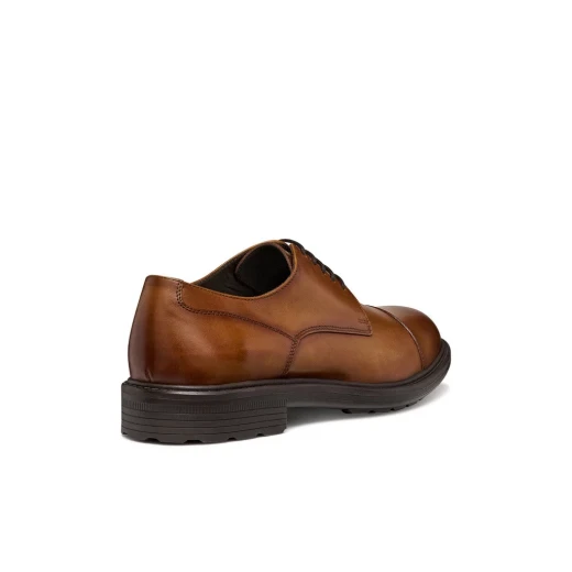 Walk Pleasure B Men's Cognac Leather Shoes Size 40 with Breathable and Super Cushioned Design for Uncompromising Comfort and Elegant Styling Ideal for Business or Special Occasions - Geox - Image 4
