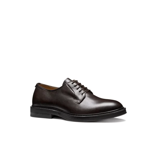 Capitale Men's Lace Up Shoes Coffee Brown Leather Size 41 Blue Touch Collection Breathable Formal Wear Classic Style U658JD.00039.C6009 Elegant Design Comfortable Fit - Geox - Image 3