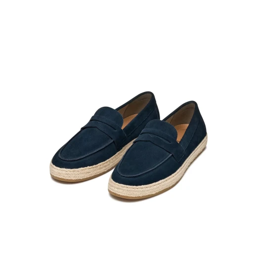 Pantelleria Men's Suede Espadrille Moccasins Navy Blue Size 40 - Geox - Image 6