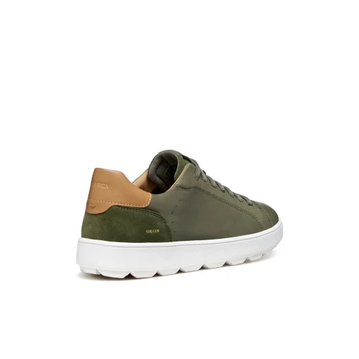 Geox Spherica Ecub-1 B Men's Sneakers: Premium Nappa Leather and Suede, Active-Chic Design, Breathable Comfort, Size 44, Musk Color, City Ready Footwear - Geox - Image 4