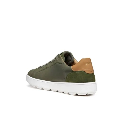 Geox Spherica Ecub-1 B Men's Sneakers: Premium Nappa Leather and Suede, Active-Chic Design, Breathable Comfort, Size 44, Musk Color, City Ready Footwear - Geox - Image 5