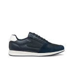 Avery Man Sneakers Navy Blue Side Zip Tumbled Leather Effect Sporty Design City Life Style Men's Shoes Size 43 Modern Dynamic Outfit Everyday Wear ITEMCODE U65H5A 0BU11 C4002 - Geox