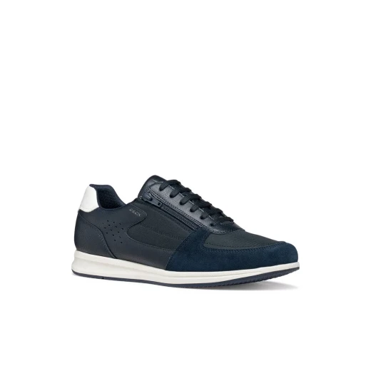 Avery Men's Sneakers Navy Blue Side Zip Design with Tumbled Leather Effect Material Size 40 Sporty and Modern Style Perfect for Everyday City Wear U65H5A.0BU11.C4002 - Geox - Image 3