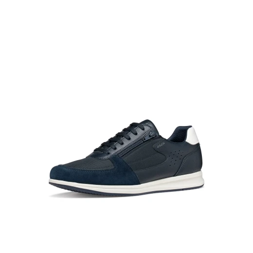 Avery Men's Sneakers Navy Blue Side Zip Design with Tumbled Leather Effect Material Size 40 Sporty and Modern Style Perfect for Everyday City Wear U65H5A.0BU11.C4002 - Geox - Image 4