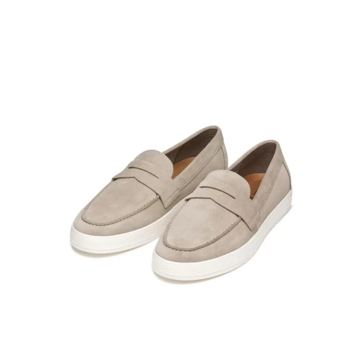 Serifos Men's Suede Loafer in Sand, Modern Design, Classy Style for Office and Leisure, Available in Size 45. Item Code: U65LSI.00022.C5004 - Image 7