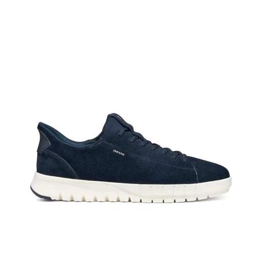Flextride Plus Men's Sneaker Navy Blue Urban Style Soft Suede Easy Slip On Design Size 45 Modern Athletic Footwear Comfortable Lightweight Walking Shoe - Geox - Image 2
