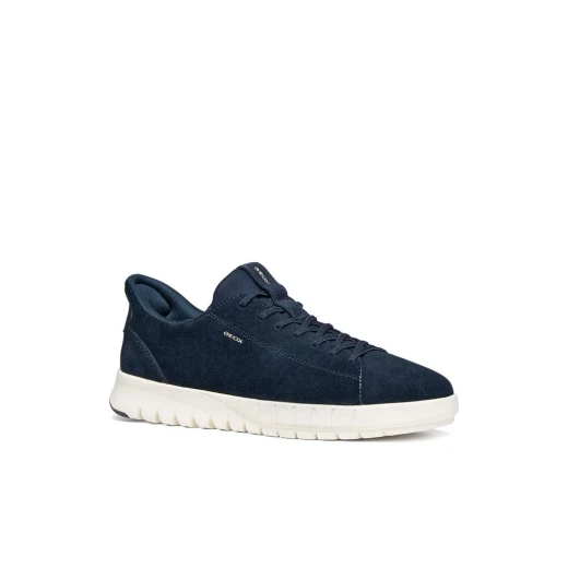 Flextride Plus Men's Sneaker Navy Blue Urban Style Soft Suede Easy Slip On Design Size 45 Modern Athletic Footwear Comfortable Lightweight Walking Shoe - Geox - Image 3