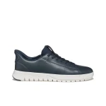 Flextride Plus Men's Sneakers Navy Blue 44 Urban Modern Design Coated Leather Easy Slip On 1 Pair Comfortable Breathable Shoes Casual Footwear For Everyday Use - Geox