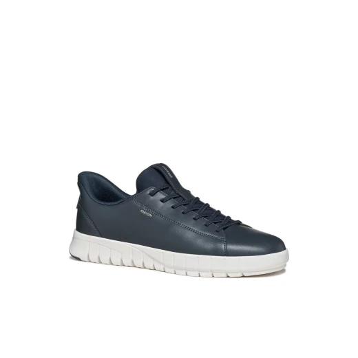 Geox Flextride Plus Men's Sneakers Navy Color Coated Leather Urban Modern Design Easy Slip On 45 Size Comfortable Stylish Footwear - Geox - Image 3