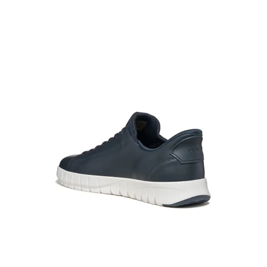 Flextride Plus Men's Sneakers Navy Blue 44 Urban Modern Design Coated Leather Easy Slip On 1 Pair Comfortable Breathable Shoes Casual Footwear For Everyday Use - Geox - Image 5