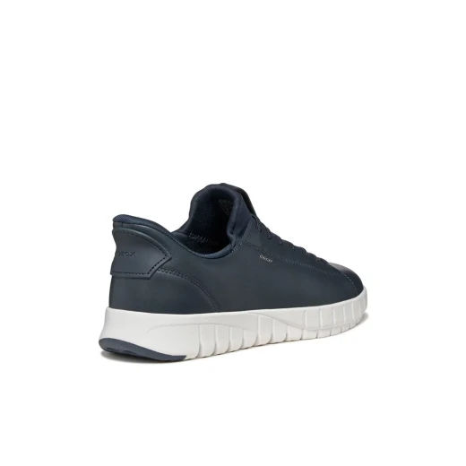 Geox Flextride Plus Men's Navy Sneakers with Easy Fit 40. Modern urban design, coated leather construction, and hand free entry. Comfortable and stylish footwear. - Geox - Image 6