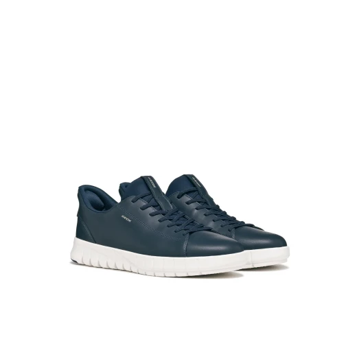 Geox Flextride Plus Men's Navy Sneakers with Easy Fit 40. Modern urban design, coated leather construction, and hand free entry. Comfortable and stylish footwear. - Geox - Image 7