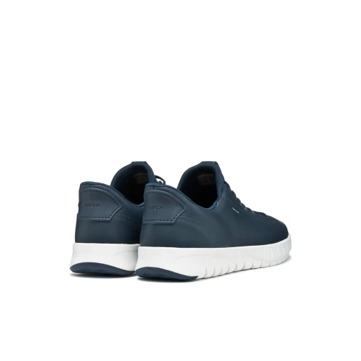 Geox Flextride Plus Men's Navy Sneakers with Easy Fit 40. Modern urban design, coated leather construction, and hand free entry. Comfortable and stylish footwear. - Geox - Image 8