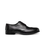 Barberigo Men's Oxford Dress Shoes Black Leather Brogue Detailing Office Appointment Formal Wear Size 44 Classic Urban Chic Lace Up Style U65MBA.00043.C9997