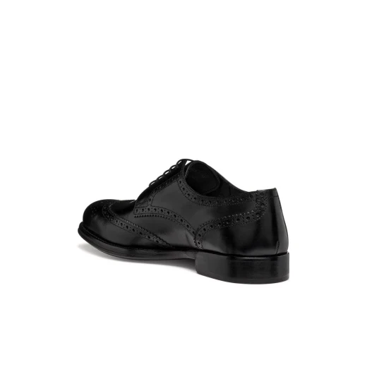 Barberigo Man Oxford Shoes Black Leather Brogue Detailing Classic Design for Office Appointments Size 41 Formal Lace Up Italian Style - Image 5