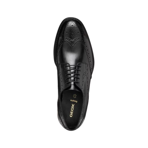Barberigo Men's Oxford Shoes Black Leather Brogue Detailing Classic Design Lace Up Formal Wear Size 46 Italian Craftsmanship Office Appointment Essential - Image 6