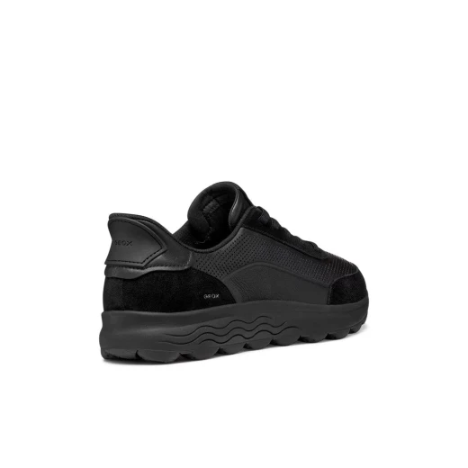 Geox Spherica Plus Men's Sneaker Black Nappa Leather Suede Breathable Ultra Cushioned Slip On Casual Shoe Size 45 Easy Wear Comfort Athletic Style U65MPC.08522.C9999 - Geox - Image 5