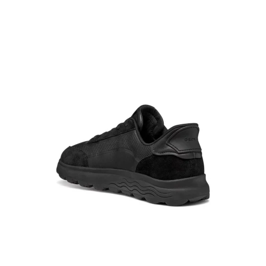 Geox Spherica Plus Men's Sneakers Black Nappa Leather Suede Breathable Cushioned Easy Slip On Casual Shoes Size 43 Ultra Comfort - Geox - Image 6