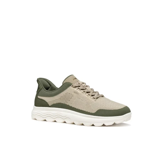 Geox Spherica Plus Men's Sneakers Olive Green Breathable Knitted Fabric Nubuck Effect Hands Free Fit Ultra Cushioned Comfort Size 40 Casual Shoes U65MPE.06KEK.C0712 - Geox - Image 3
