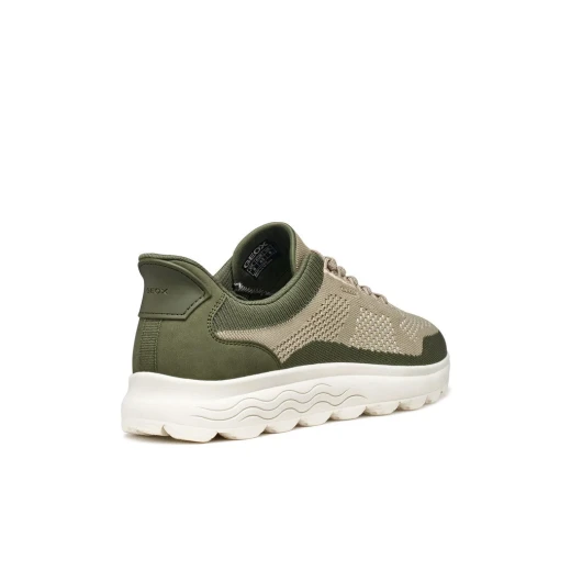 Geox Spherica Plus Men's Olive Sneakers: Hands Free Fit, Breathable Knitted Fabric, Nubuck Effect, Ultra Cushioned Comfort, Size 45, Casual Style - Image 5