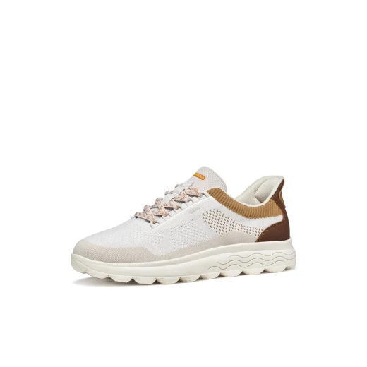 Geox Spherica Plus Men's Sneaker Off White Size 41, Hands Free Fit, Breathable Knitted Fabric, Nubuck Effect, Ultra Cushioned Comfort for Everyday Wear, ITEMCODE U65MPE.06KEK.C1999 - Geox - Image 4