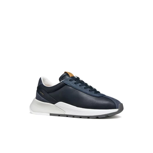 Metropoli Man Navy Sneakers Size 46 Soft Nappa Leather and Nubuck Running Inspired Casual Shoes for Men - Metropoli man - Image 3