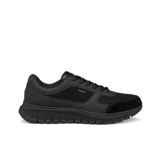 Flextride R Men's Running Sneakers Black Woven Fabric Suede Upper Comfortable Flexible Elastic 41 Modern Sporty Casual Outfits Item Code U65N4B 014EK C9999 - Geox - Image 2