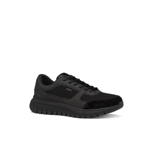 Flextride R Men's Running Sneakers Black Woven Fabric Suede Upper Comfortable Flexible Elastic 41 Modern Sporty Casual Outfits Item Code U65N4B 014EK C9999 - Geox - Image 3