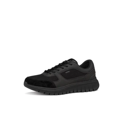 Flextride R Men's Running Sneakers Black Woven Fabric Suede Upper Comfortable Flexible Elastic 41 Modern Sporty Casual Outfits Item Code U65N4B 014EK C9999 - Geox - Image 4