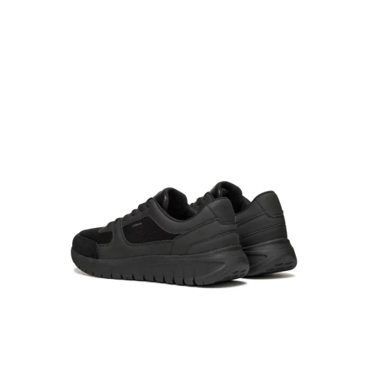 Flextride R Men's Running Sneakers Black Woven Fabric Suede Upper Comfortable Flexible Elastic 41 Modern Sporty Casual Outfits Item Code U65N4B 014EK C9999 - Geox - Image 7
