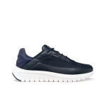 Flextride R Man Navy Running Sneakers Featuring Woven Fabric and Suede Upper for Men's Sporty Casual Outfits, Provides Comfort and Flexibility, Size 44