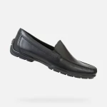 Geox Moner 2Fit Men's Loafer Black Leather 42 Comfortable Breathable Shoes - Geox