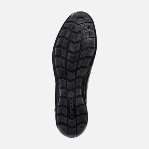Geox Symbol Man Slip On Shoes Black Leather 41 Casual Breathable - Geox - Image 3