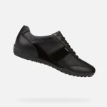 Geox Symbol Man Black Leather Breathable Shoes Size 45 Waterproof and Comfortable Featuring Patented Sole Technology for All Day Wear Protection U74T5A 085ME C9999 - Geox