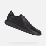 Geox Aerantis Man Sneakers Black Leather 41 Ultra Breathable Comfort - Geox