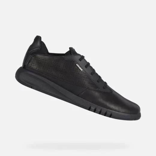 Geox Aerantis Man Sneakers Black Leather 41 Ultra Breathable Comfort - Geox - Image 2