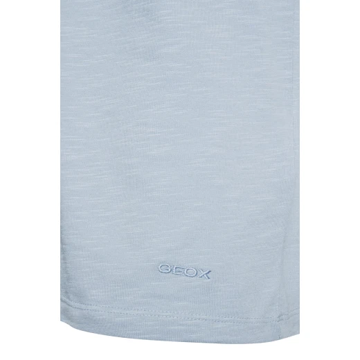 Geox Women's V Neck T Shirt Light Blue Slub Cotton Jersey Size L - Geox - Image 4