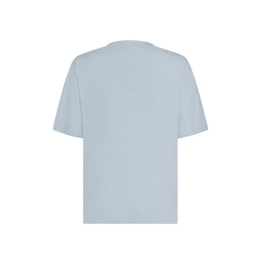 Geox Women's V Neck T Shirt Light Blue Slub Cotton Jersey Size L - Geox - Image 6