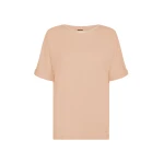 Geox Women's Pink Slub Cotton T Shirt, Round Neck, Short Sleeve, Size Small - Geox