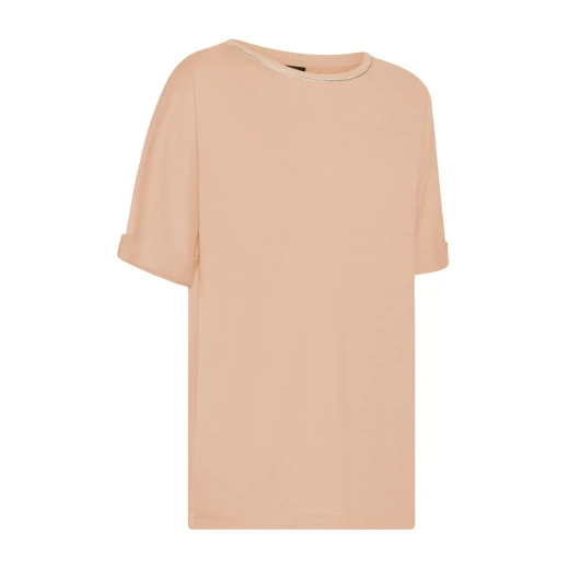 Geox Women's Pink Slub Cotton T Shirt, Round Neck, Short Sleeve, Size Small - Geox - Image 3