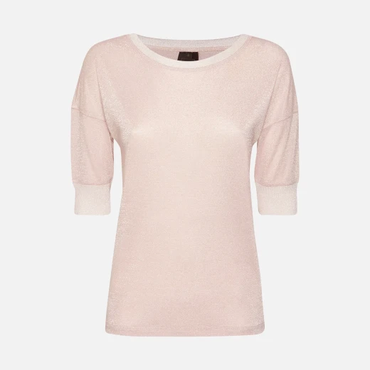 Geox Women's Boat Neck T Shirt Rose XL Recycled Lurex Jersey - Geox - Image 5