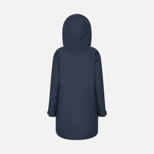 Geox Gendry ABX Woman's Longline Parka Jacket Sky Captain Color Waterproof Breathable Twill Fabric Sustainable Fill Winter Coat Size 38 Comfortable Functional with Removable Bib - Abc apparel - Image 4