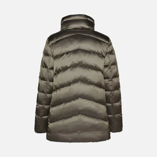 Geox Adrya Woman Puffer Jacket Bright Cement Hi Shine Nylon Winter Coat - Geox - Image 6