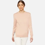 Geox Knit Woman Sweater Antique Rose Merino Wool Recycled Fibers Round Neck Side Slits Feminine Design Key Wardrobe Piece Size Small Adapts to Individual Style 150-180 Characters