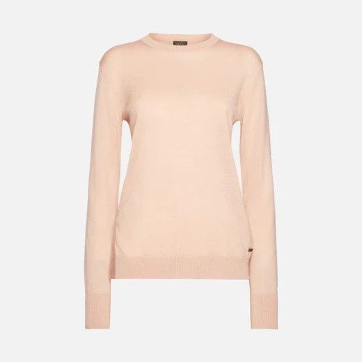 Geox Knit Woman Sweater Antique Rose Merino Wool Recycled Fibers Round Neck Side Slits Feminine Design Key Wardrobe Piece Size Small Adapts to Individual Style 150-180 Characters - Image 3