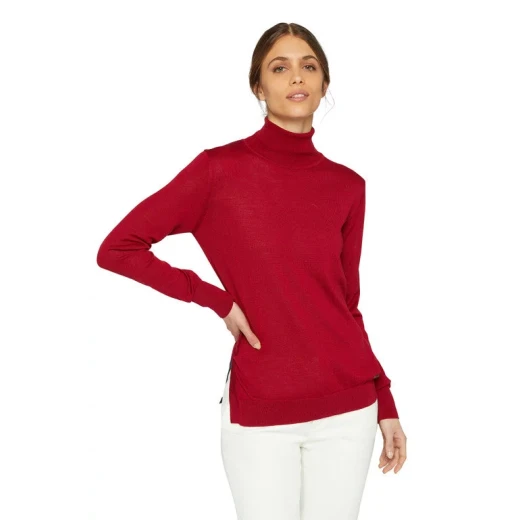 Geox Knit Woman's Top Red Color Size M Breathable Patent Technology Waterproof Protection Fast Delivery Easy Exchange Apparel Item W3670C T3033 F7207 - Image 2