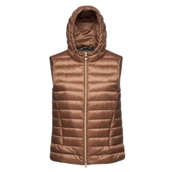 Jaysen Woman Sleeveless Hooded Puffer Jacket Brown 40 Recycled Nylon