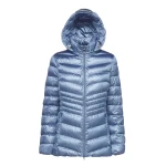 Geox Zosma Woman's Winter Jacket Detachable Hood Shiny Satin 50 Blue Recycled EcologicWARM Wadding Feminine Cut Cold Weather Protection Fast Delivery - Zosma
