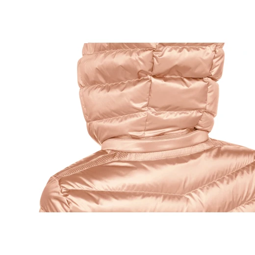 جاكيت شتوي نسائي من زوسما بلون وردي بغطاء رأس قابل للفصل قماش ساتان لامع حشوة دافئة من EcologicWARM معاد تدويره مقاس 44 تصميم يبرز الخصر توصيل سريع استبدال سهل في متاجر جيوكس وجور - جيوكس - Image 5